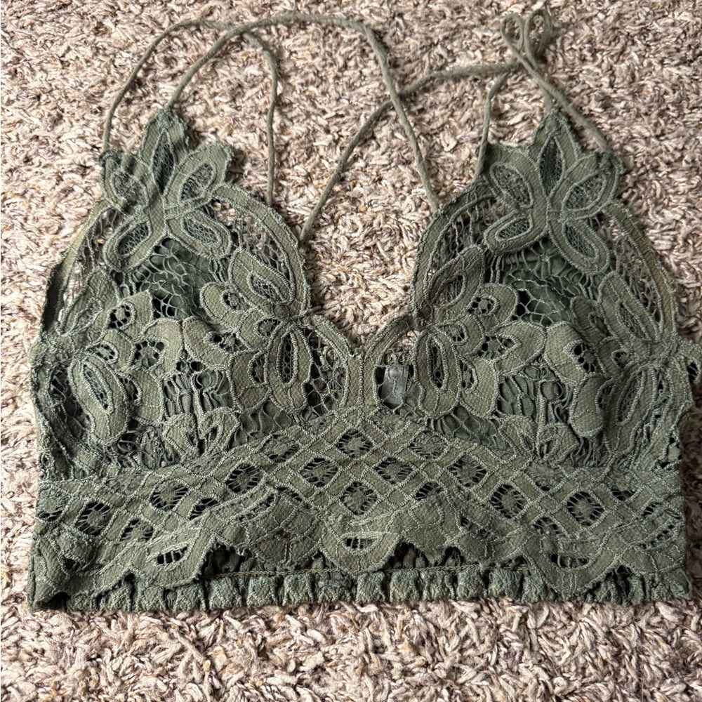 Lace Bralette in Olive Green